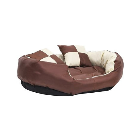 SHUMEE Oboustranný omyvatelný pelíšek pro psy hnědo-krémový 85 × 70 × 20cm