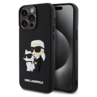 Karl Lagerfeld 3D Rubber Karl and Choupette kryt iPhone 13 Pro Max černý
