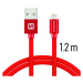 Datový kabel Swissten Textile USB Lightning 1,2 M, red