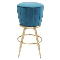 KARE Design Tyrkysová čalouněná barová stolička After Work