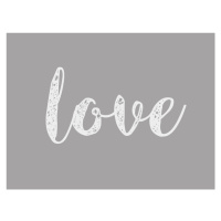 Ilustrace Cursive grey love, Finlay & Noa, 40 × 30 cm