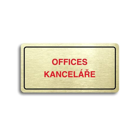 Accept Piktogram "OFFICES - KANCELÁŘE" (160 × 80 mm) (zlatá tabulka - barevný tisk)