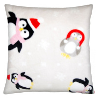 Vánoční polštář WINTER PETS tučňák, 40x40 cm, mikrovlákno Varianta: Povlak na polštář s výplní, 