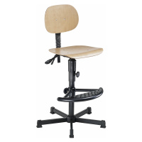 meychair Pracovní otočná židle s přestavováním výšky pomocí klínové drážky, s patkami a nožní op