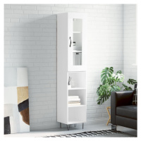 vidaXL Skříň highboard bílá s vysokým leskem 34,5x34x180 cm kompozit