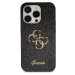 Guess PU Fixed Glitter 4G Metal Logo kryt iPhone 15 Pro Max černý