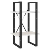 vidaXL Knihovna se 2 policemi bílá 40 x 30 x 70 cm masivní borovice