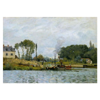 Obrazová reprodukce Boats at the lock at Bougival, 1873, Alfred Sisley, 40 × 30 cm