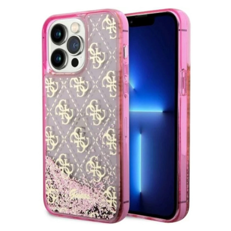 Kryt Guess iPhone 14 Pro Max 6.7" pink hardcase Liquid Glitter 4G Transculent (GUHCP14XLC4PSGP)