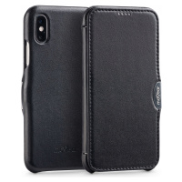 Pouzdro kožené na iPhone Xs X case obal kapsička Černá Movear