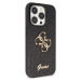 Zadní kryt Guess PU Fixed Glitter 4G Metal Logo pro Apple iPhone 15 Pro Max, černá