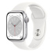Apple Watch Series 8 41mm Stříbrný hliník s bílým sportovním řemínkem