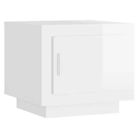 vidaXL Konferenční stolek lesklý bílý 51 x 50 x 45 cm kompozitní dřevo