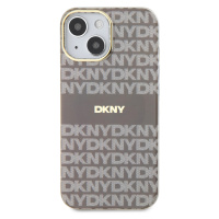 Zadní kryt DKNY PC/TPU Repeat Pattern Tonal Stripe Magsafe pro Apple iPhone 14, béžová