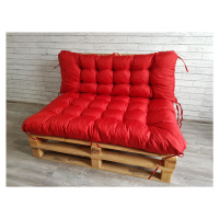 Paletové prošívané sezení PIETRO SET - sedák 120x80 cm, opěrka 120x40 cm, barva červená, Mybesth