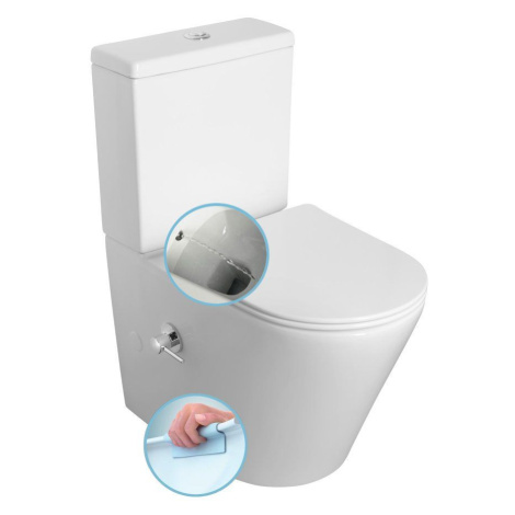 SAPHO PACO CLEANWASH WC kombi, integrovaná baterie a bidet. sprška, spodní/zadní odpad, bílá PC1