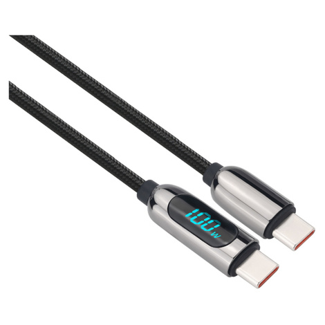 Solight USB-C kabel s displejem, USB-C konektor - USB-C konektor, 100W, 1m SSC1801