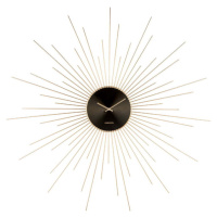Nástěnné hodiny v černo-zlaté barvě Karlsson Peony, ø 95 cm
