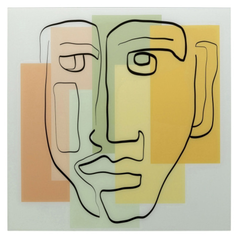 KARE Design Skleněný obraz Art Face Pastell 100x100cm