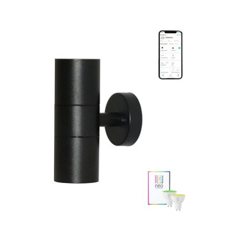 IMMAX NEO PARED double Smart černé bodové nástěnné svítidlo venkovní 2xGU10 RGB,CCT,WiFi