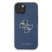 Guess GUHCP13SSA4GSBL hard silikonové pouzdro iPhone 13 Mini 5.4" blue Saffiano 4G Metal Logo