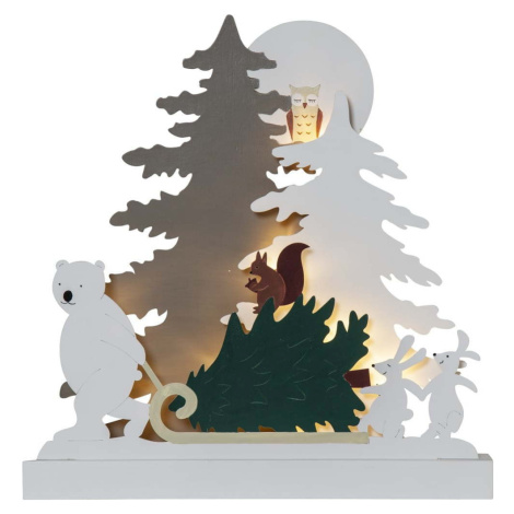 Bílá světelná dekorace s vánočním motivem Forest Friends – Star Trading