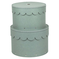 Kartonové úložné boxy s víkem v mentolové barvě v sadě 2 ks ø 26x17,5 cm Wilma – Bigso Box of Sw