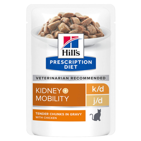 Hill's Prescription Diet k/d + j/d - Kidney + Mobility kuřecí - 12 x 85 g Hills