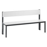 C+P Šatnová lavice BASIC PLUS, jednostranná, plocha sedáku z HPL, poloviční výška, délka 1500 mm