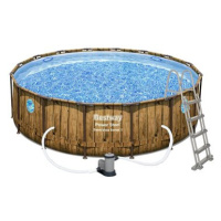 BESTWAY Bazén s konstrukcí Power Steel Wood Swim Vista 4,88 × 1,22m