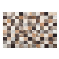 Hnědý kožený patchwork koberec 160x230 cm SOKE, 73751