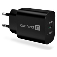 CONNECT IT Voyager2 nabíjecí adaptér 1×USB-C černý 25W PD CWC-2070-BK Černá