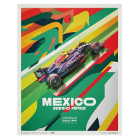 Umělecký tisk Oracle Red Bull Racing - Sergio Perez - Mexican GP, 40x50 cm