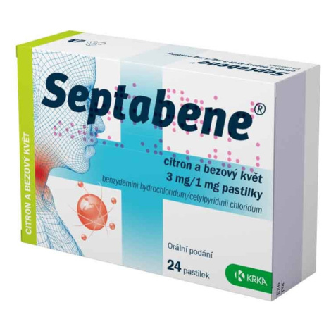 SEPTABENE® 3 mg/1 mg citron a bezový květ 24 pastilek