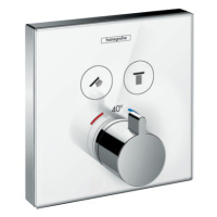 Hansgrohe Shower Select Glass - Termostatická baterie pod omítku pro 2 spotřebiče, bílá/chrom 15