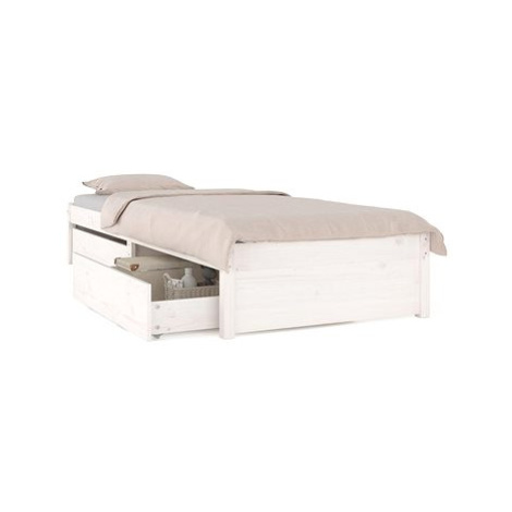 Rám postele se zásuvkami bílý 90 × 190 cm Single, 3103459 SHUMEE