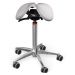Sedlová židle SALLI Swing Barva čalounění: Kůže - svetlo šedá #01085, Konstrukce: chromová + sta