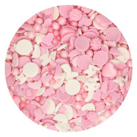 Funcakes Růžové a bílé cukrové zdobení Baby Girl 50 g