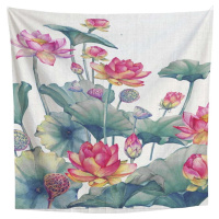 Tapiserie 140x140 cm Pink Flowers – Really Nice Things