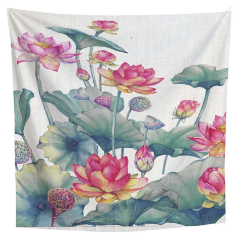 Tapiserie 140x140 cm Pink Flowers – Really Nice Things