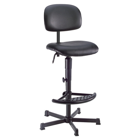 meychair Pracovní otočná židle s přestavováním výšky pomocí klínové drážky, s patkami a nožní op