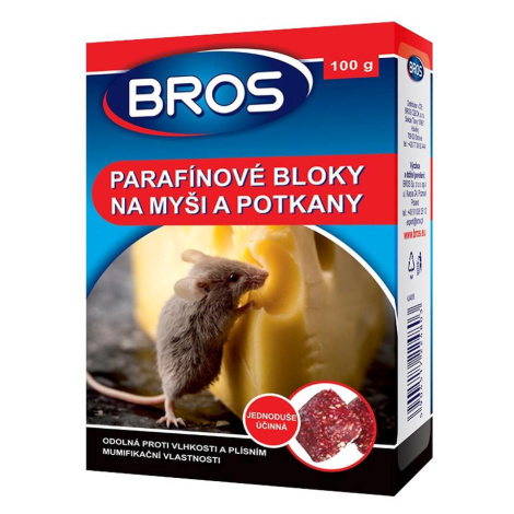 Bros - Parafinové bloky na myši, krysy a potkany 100 g BAUMAX