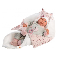 Llorens NEW BORN - realistická panenka miminko se zvuky a měkkým látkovým tělem - 44 cm