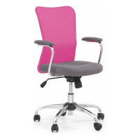 Dětská židle na kolečkách ANDY — látka, více barev Růžová