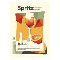 Ilustrace Aperol spritz print, Dionisis Gemos, 26.7 × 40 cm