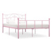 Rám postele růžový kov 160x200 cm