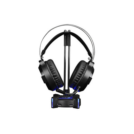 Marvo Podsvícený stojan na sluchátka HZ-04, 4x USB 3.0 HUB, černý