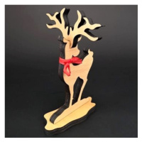 AMADEA Dřevěná dekorace jelen, výška 15 cm