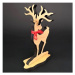 AMADEA Dřevěná dekorace jelen, výška 15 cm