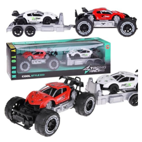 Terénní auto s přívěsem a závodním autem Toys Group